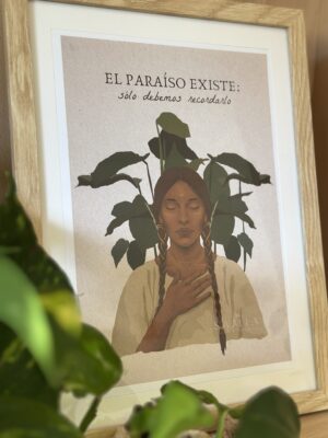 Cuadro 28,5 × 38 cm (lámina español/italiano/inglés + marco madera)/Stampa A4 con cornice in legno