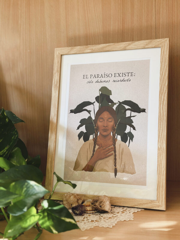 Cuadro 28,5 × 38 cm (lámina español/italiano/inglés + marco madera)/Stampa A4 con cornice in legno