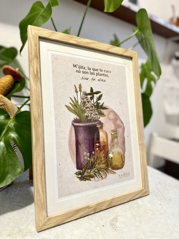 Cuadro 28,5 × 38 cm (lámina español/italiano/inglés + marco madera)/Stampa A4 con cornice in legno