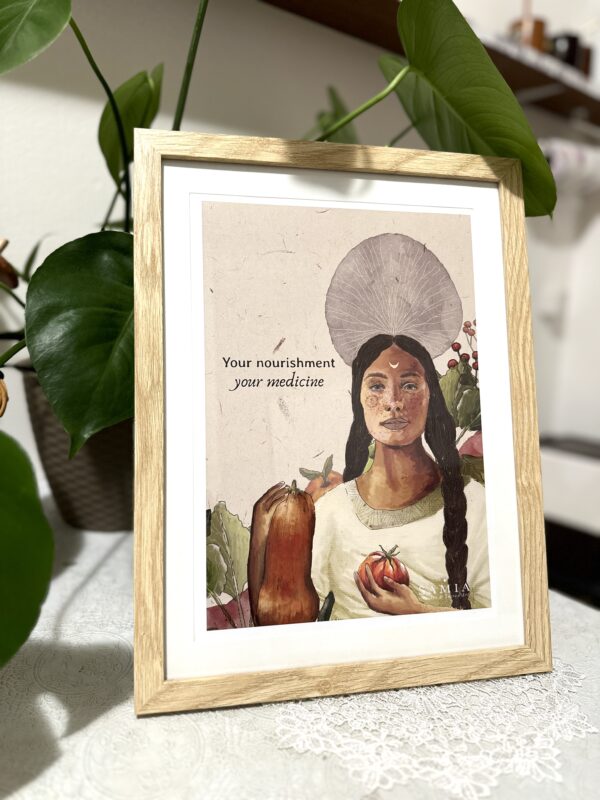 Cuadro 28,5 × 38 cm (lámina español/italiano/inglés + marco madera)/Stampa A4 con cornice in legno