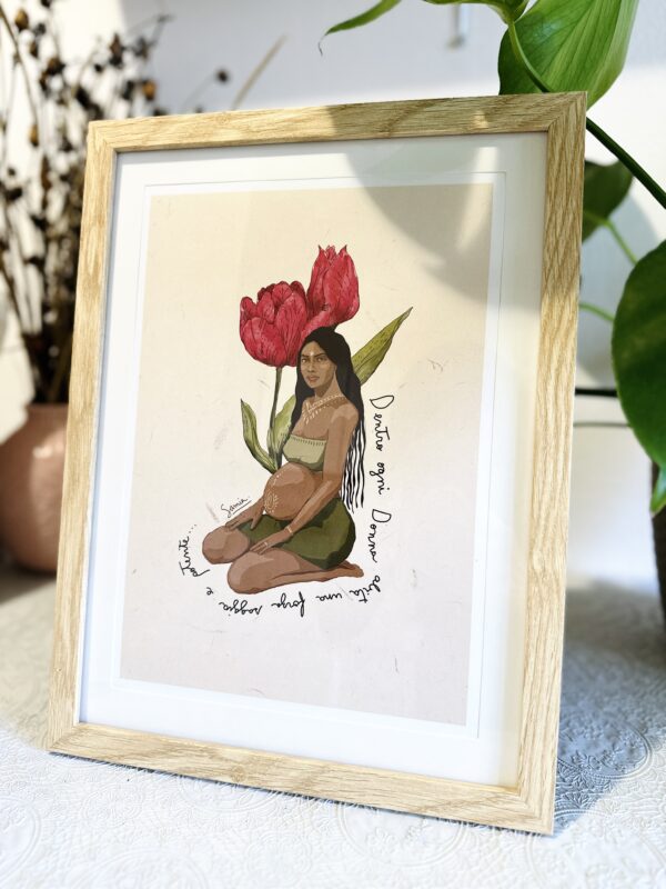 Cuadro 28,5 × 38 cm (lámina español/italiano/inglés  + marco madera)/Stampa A4 con cornice in legno