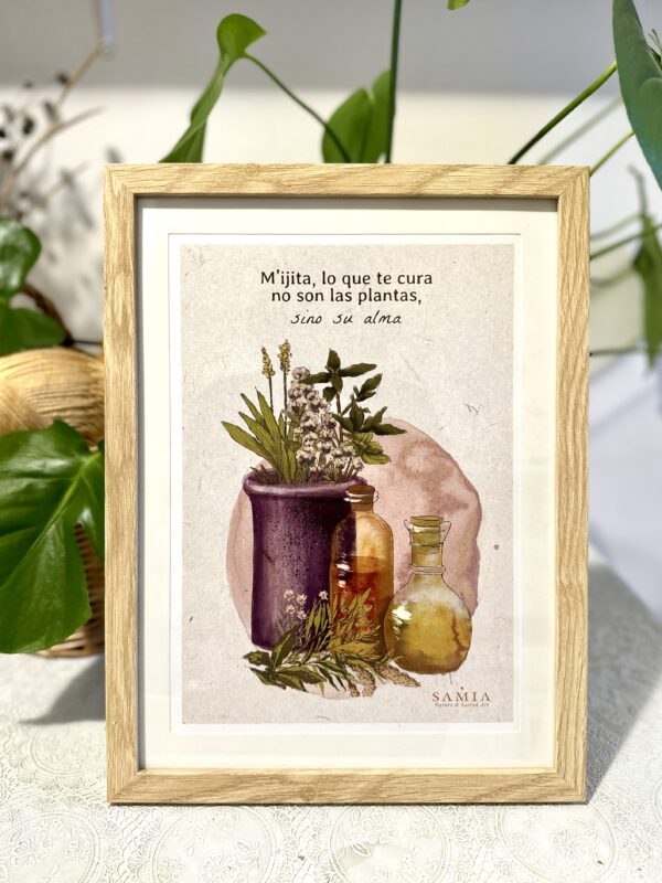 Cuadro 28,5 × 38 cm (lámina español/italiano/inglés + marco madera)/Stampa A4 con cornice in legno