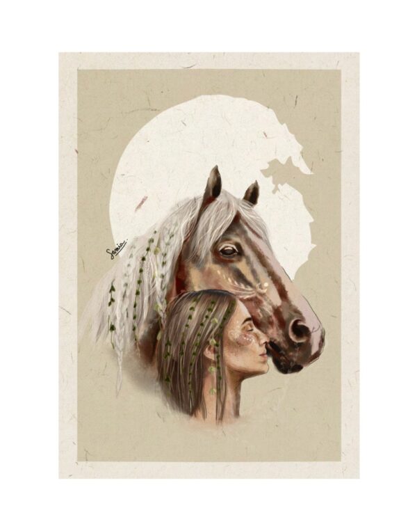 Lámina Mujeres y Caballos